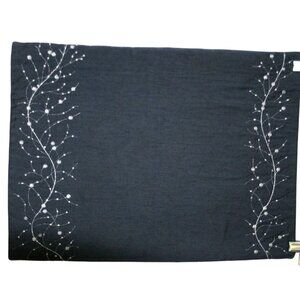 Crate & Barrel Gossamer Placemat Set of 6 Graphite 14x19 Holiday Dining